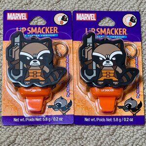 2 Marvel Lip Smacker Guardians Of The Galaxy Lip Balm & Keychain Pop Rockets
